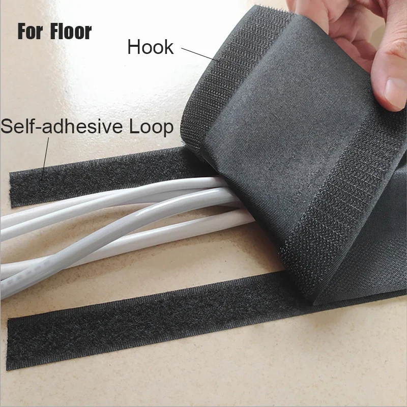 1 Meter Soft Adjustable Hook And Loop Office Desk Wire Cable Cover For Floor/Carpet/Trunk/Desk Office Supplies