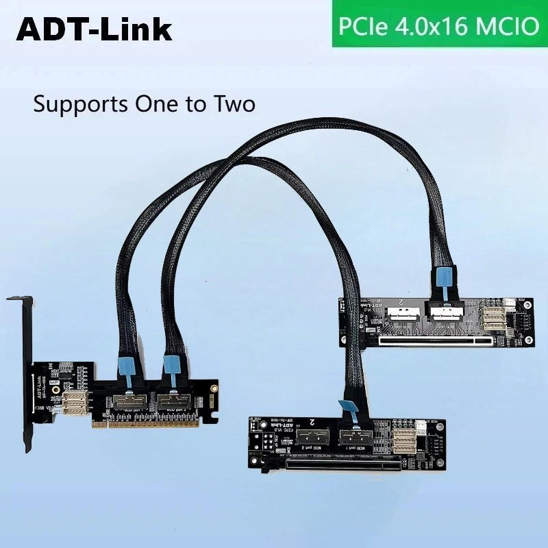 

Бренд PCIe 4.0 x16 Видеокарта MCIO Разделенный удлинительный кабель От одного до два x8 GEN4 Dual 8x (разделенная в x8x8) Карта адаптера для раздвоенной обработки