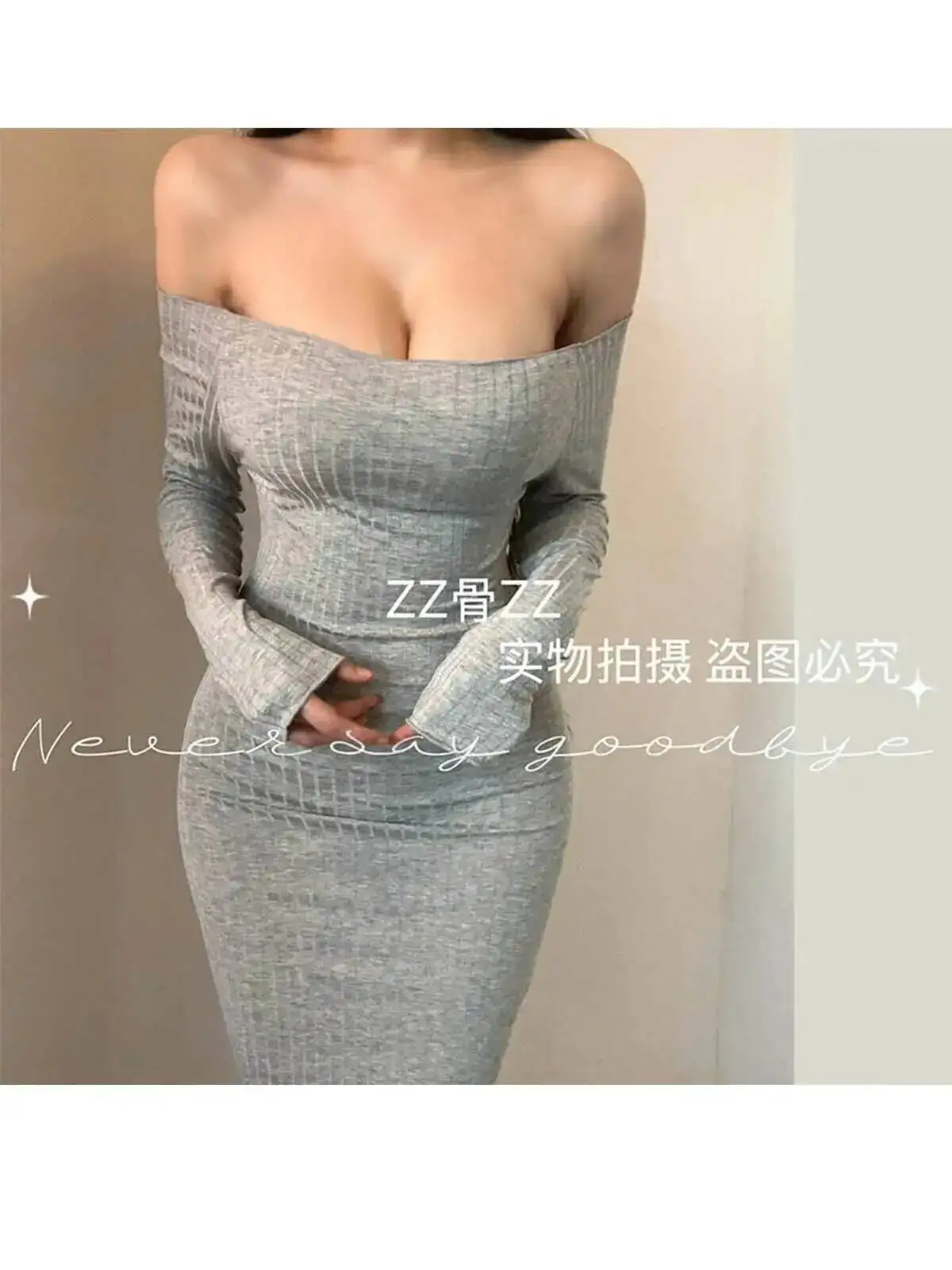 Spring New Style Elegant Women's One Shoulder Elastic Hip Wrapping Long Sleeve Dress Lace Sweet Fashion Women Mini Dress 64E4