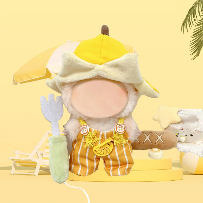 17 cm vestito da bambino bambola abbigliamento ciondolo accessori bambola scatola cieca tuta banana gialla intercambiabile