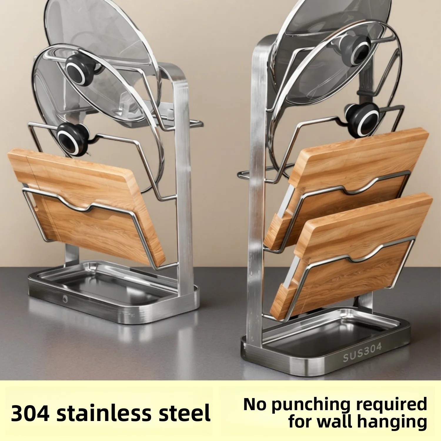 

Держатель крышки кастрюли из нержавеющей стали 304, настенный кухонный дренаж, универсальная столешница, новая крышка для кастрюли, органайзер для хранения Ra