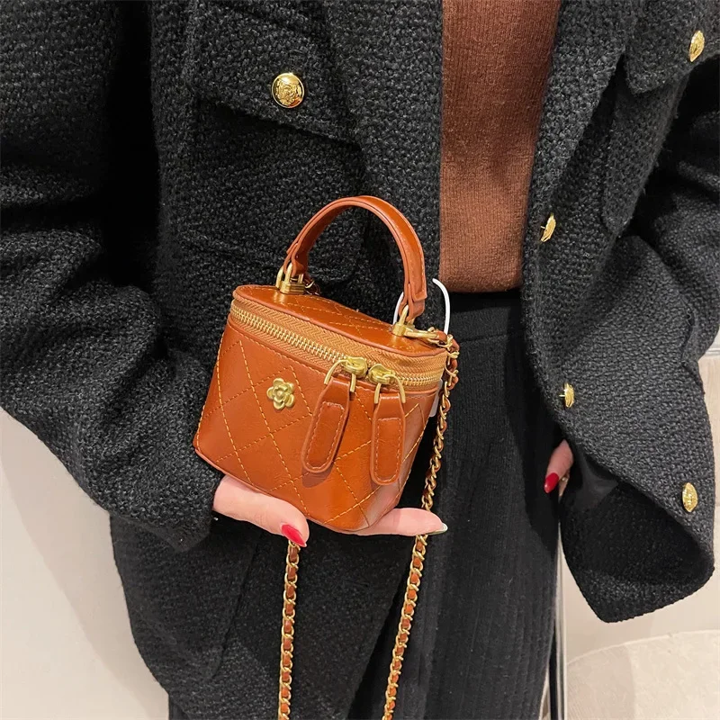

Mini Fashion Designer Pu Leather Women's Handbags Chain Casual Ladies Tote Female Black Bucket Women Shoulder Crossbody Bag