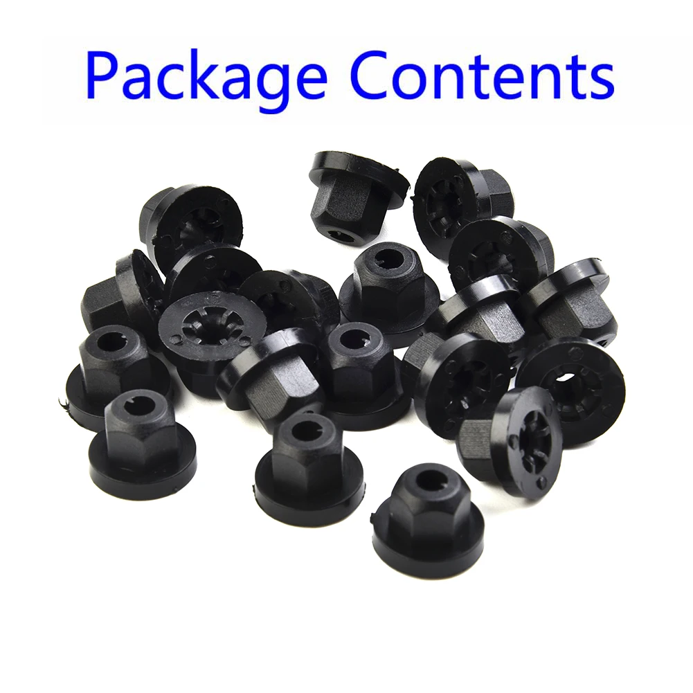 

20Pcs Plastic Nut With Ring Plastic Fastener Nut Wheel Arch Bumper Panel Retainer Clip Rivet For BMW Auto Replace Fasteners