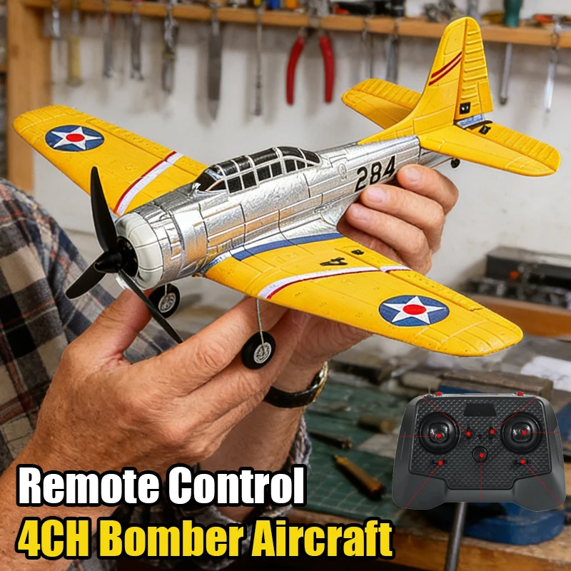 

RC Bomber Plane 4CH Brushless Motor 2.4G Remote Control Fixed Wing Airplanes Glider Remote Control Aircraft Model Toys for Kids