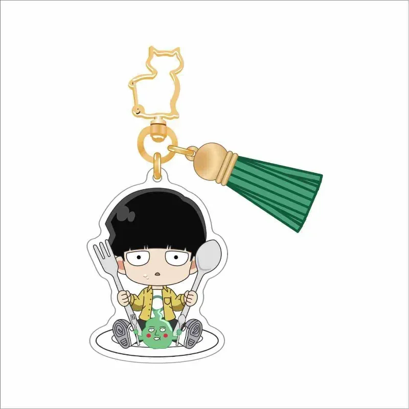 Shigeo kageyama Néptömeg reigen Népi anime-related akril keychain Iskola Olvasottság Medál Anime keychain Beszedés Kardbojt keychain