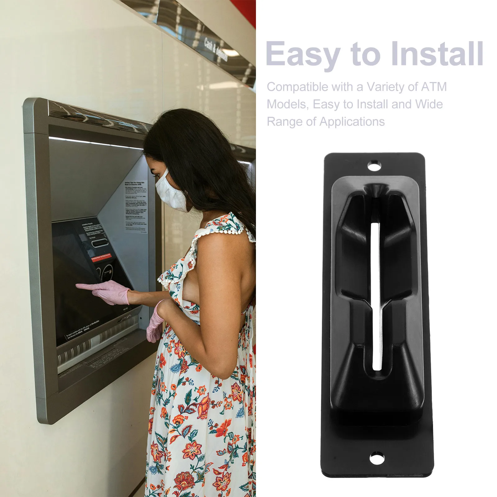 Card Exit Slot for Atm Replacement Plastic Black 58Mm Opening Repair Part Bank Automated Teller Terminals Dispenser Slot