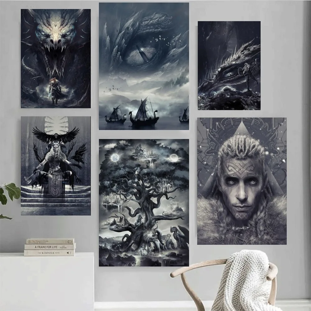 Abstract Mythology Illustrated Poster Home Office Wall Bedroom Living Room Kitchen Decoration Painting