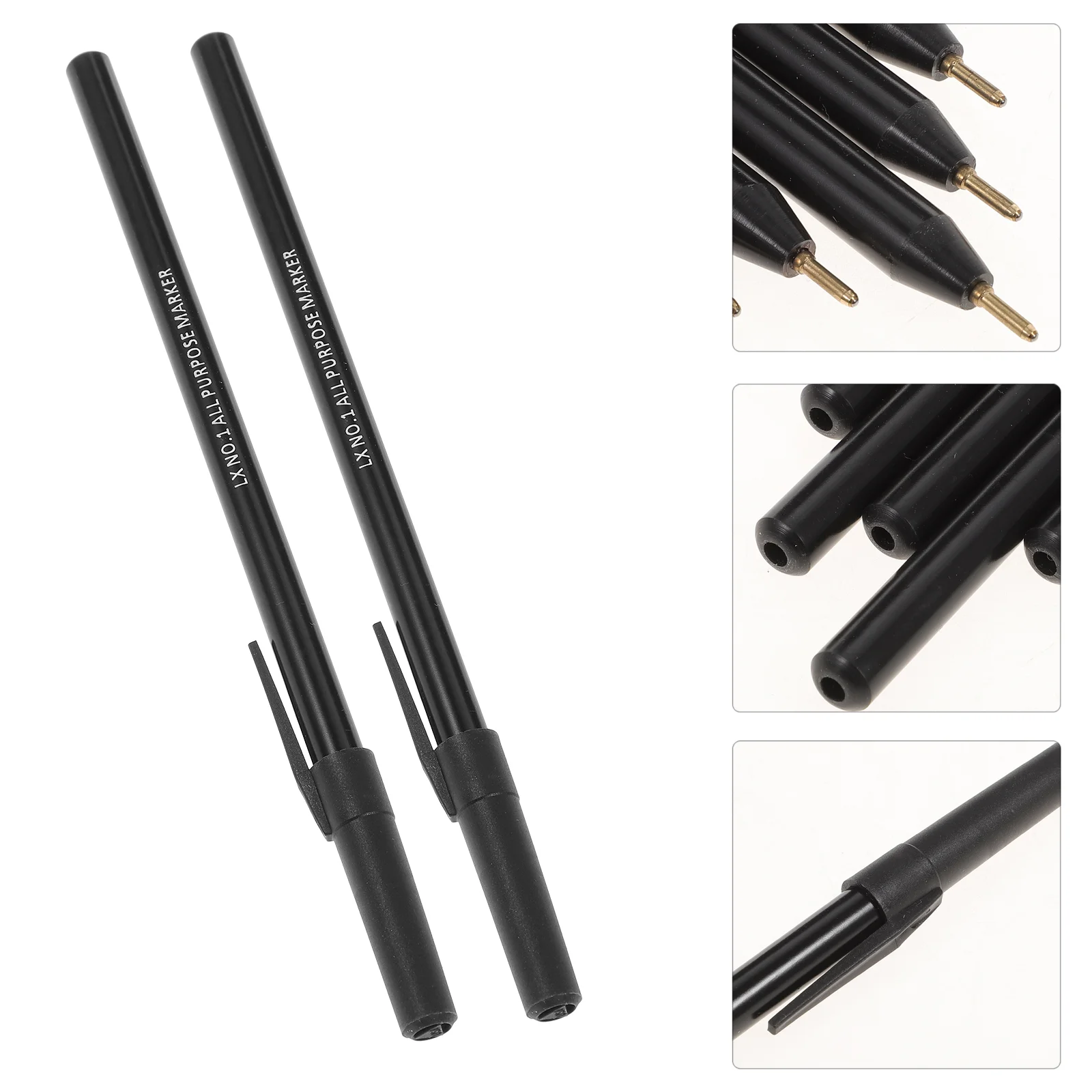 Marqueurs noirs de grande taille pour vêtements, stylo à étiquette de blanchisserie, en continu, 5 pièces