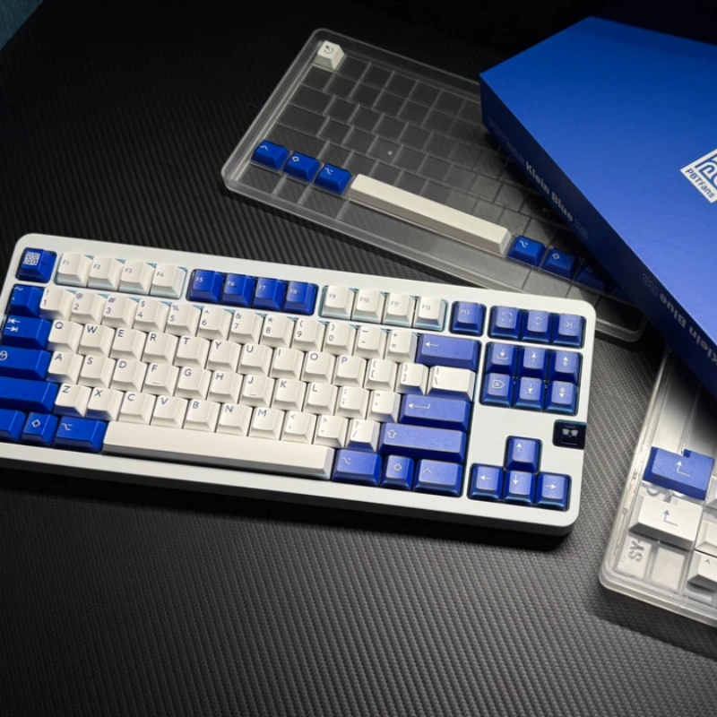 PBTfans Klein Blue R3 Custom Keycap Semi-Transparent & Solid Color Double-Shot Molding PBT & ABS Keyboard  Premium Keycap Set​