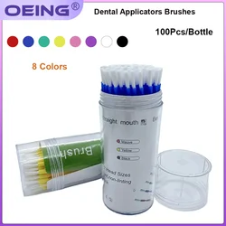 100Pcs Dental Microbrush Applicators Disposable Micro Brush Bendable Long Shank Brush Teeth Whitening Oral Dentist Cleaner Tools