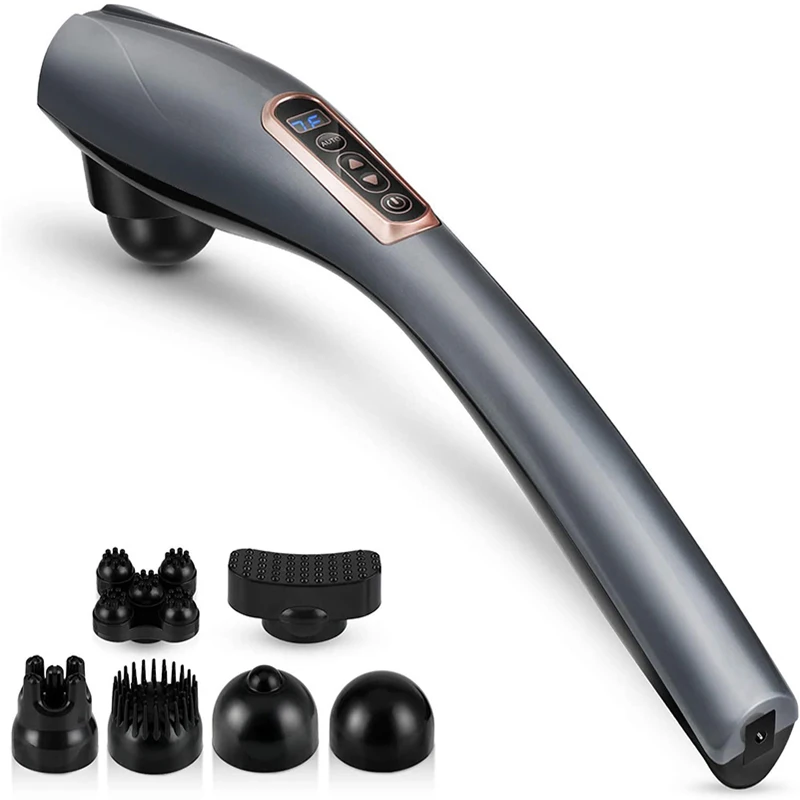 Back Massager Cordless Handheld Back Massager Handheld Electric Heat Deep Kneading Tissue For Full Body Pain Relief