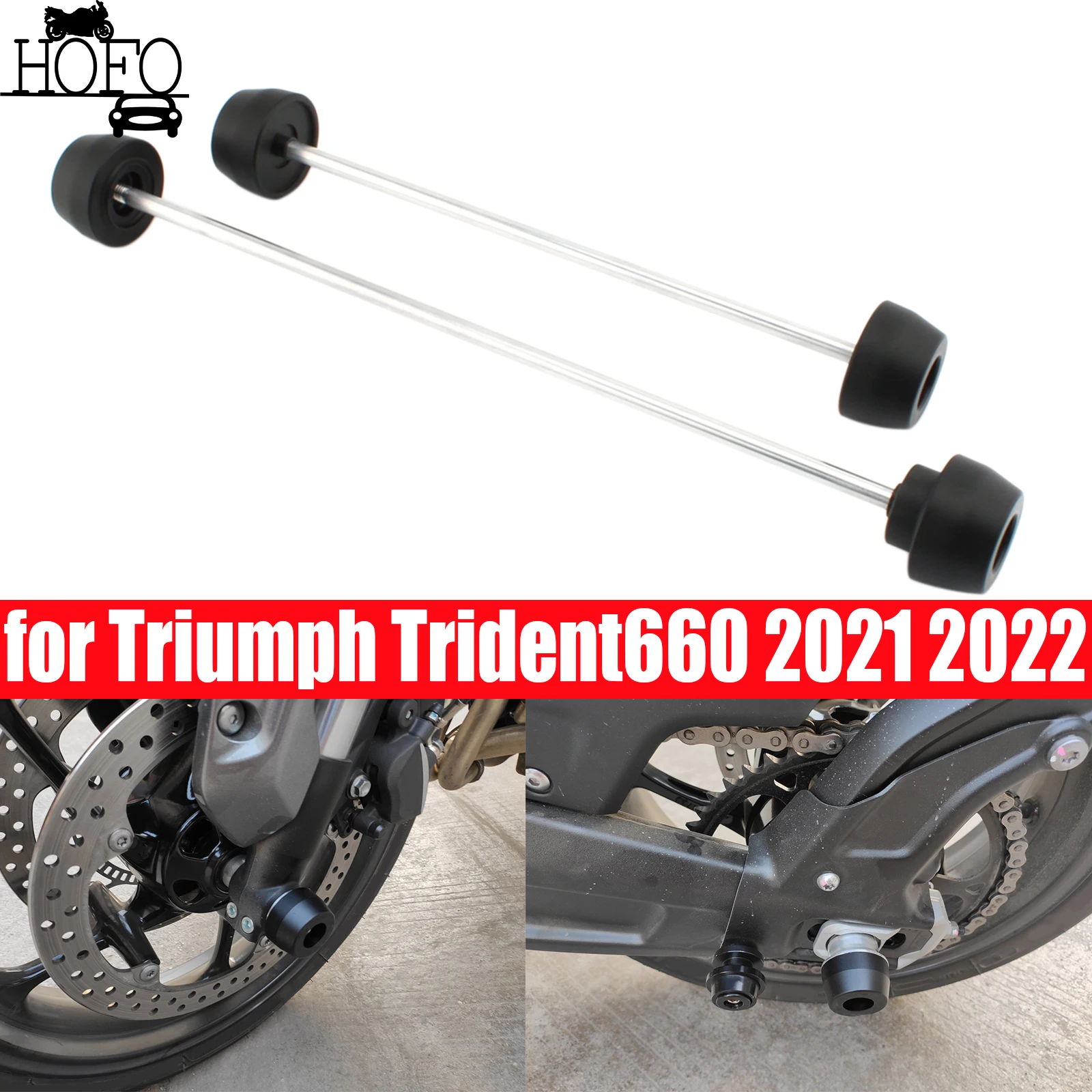 

for Triumph Trident660 2021 2022 Motorcycle Front Wheel Axle Fork Crash Slider Protector