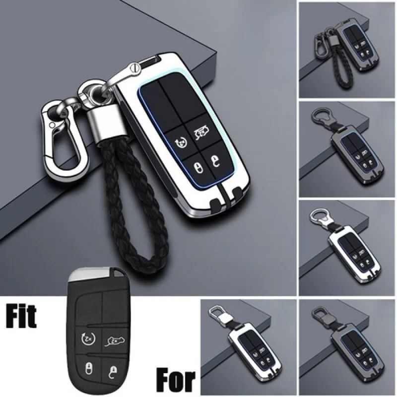

A+ Zinc Alloy Silicone Car Key Case Cover For Dodge For Jeep For Chrysler 200 300