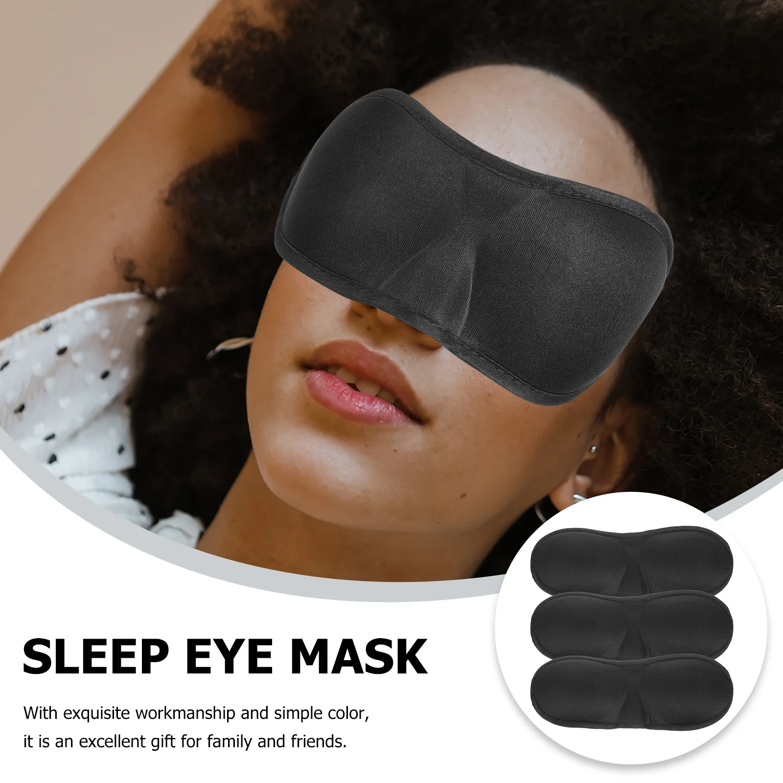 

Набор из 3 регулируемых масок для сна для мужчин и женщин: мягкие, портативные, светонепроницаемые, для путешествий, отдыха и сна