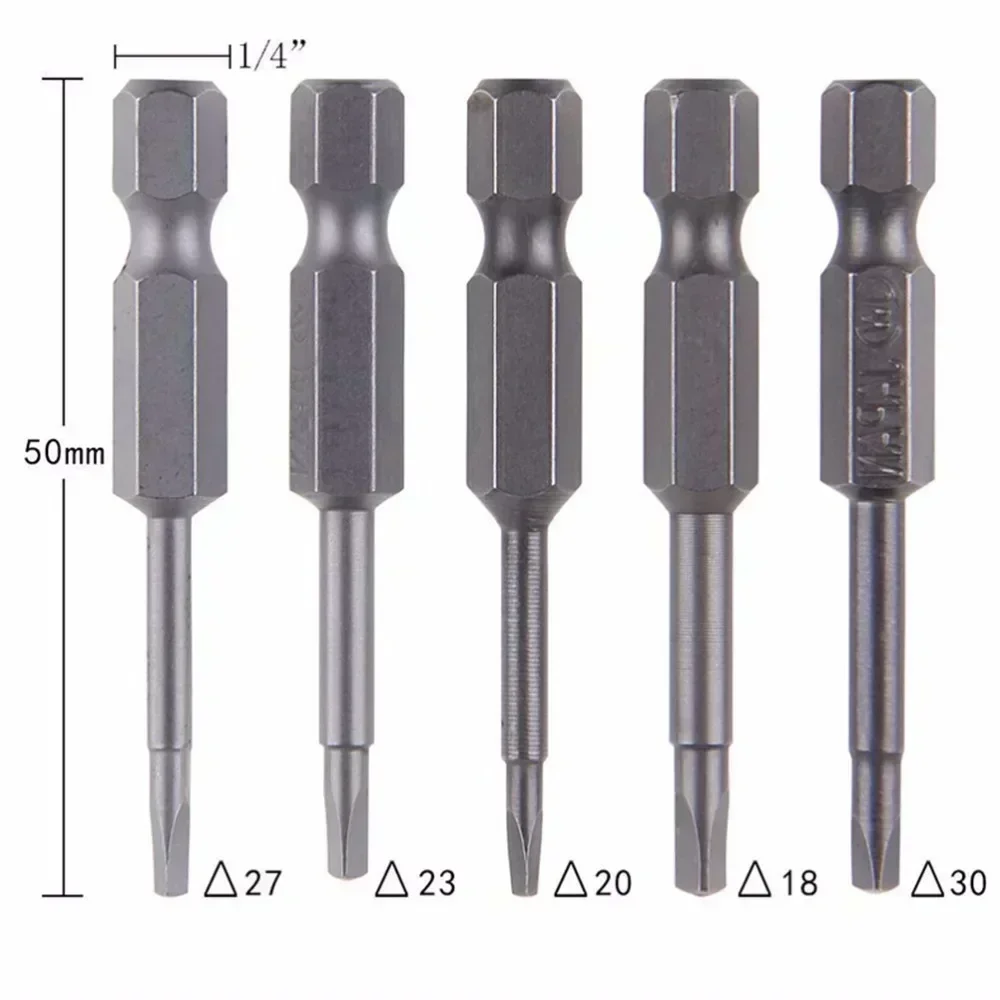 5Pcs S2 Alloy Steel Triangular Screw Bits Magnetic Screwdriver Bit Anti Slip Triangle Screw Head 1.8/2/2.3/2.7/3mm Dropshipping