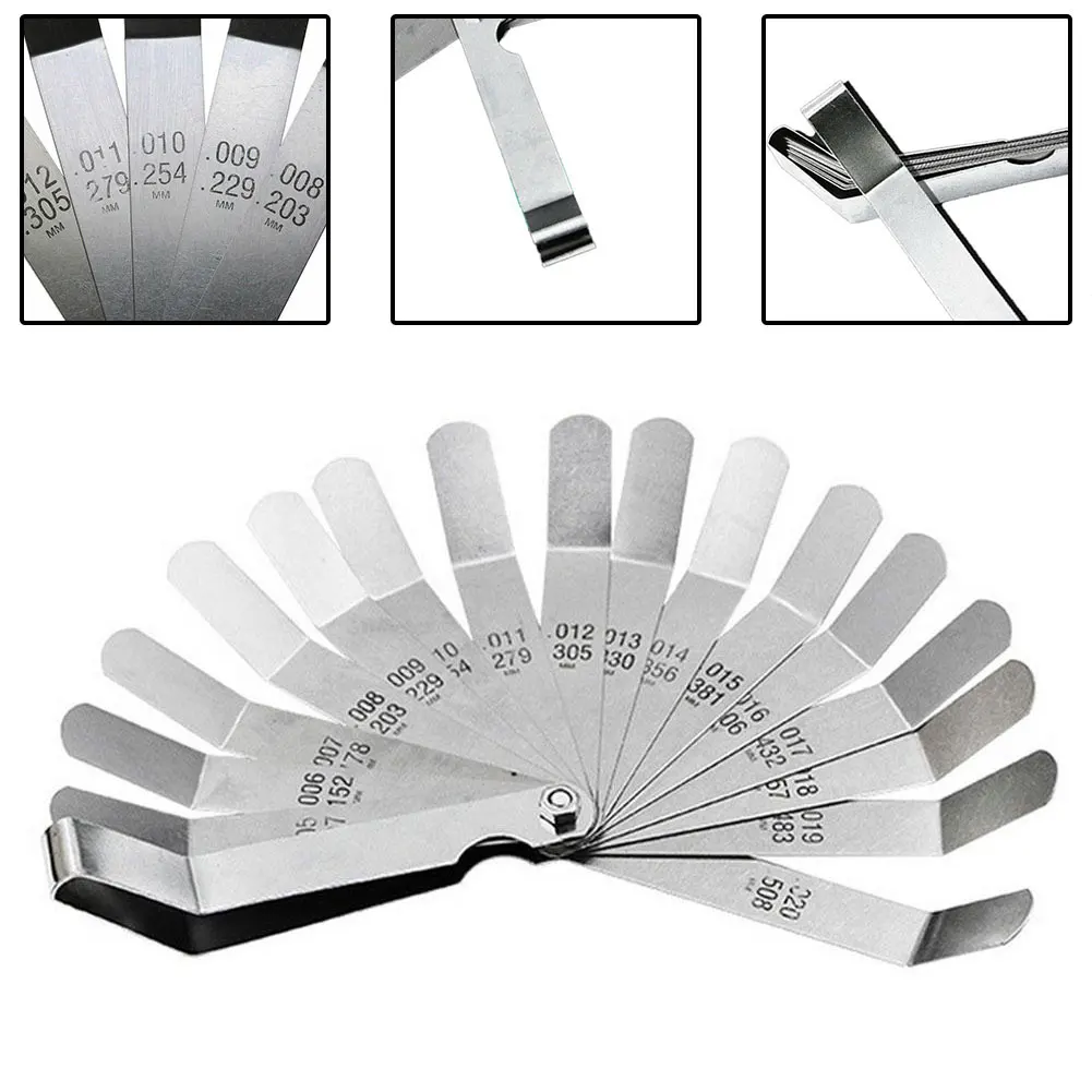 Metric Feeler Gauge 0.005-0.020 Inch Easy To Use High Strength Valve Offset Feeler Gauge Valve Plug Gauge High Quality