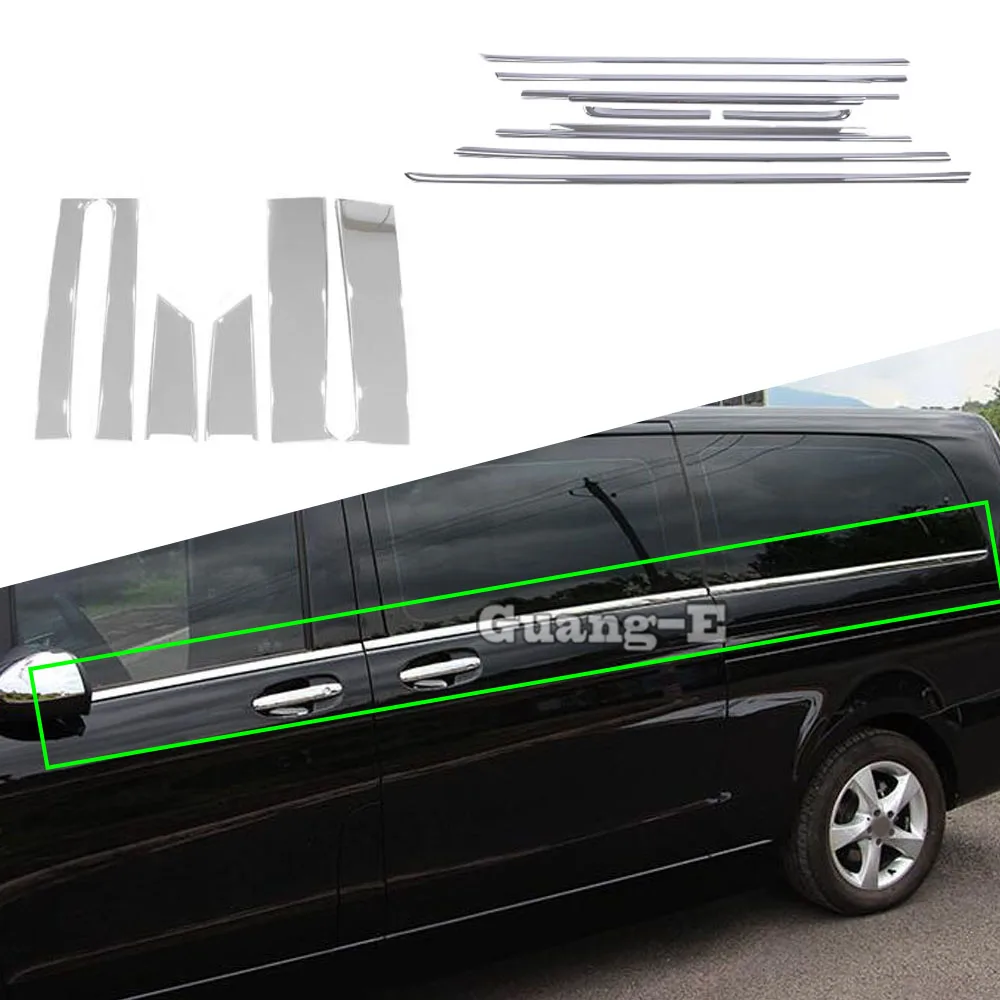 

For Benz Vito W447 2016 2017 2018 2019 2020 2021 2022 Car Window Pillar Post Cover Decoration Trim Glass Exterior Accessories
