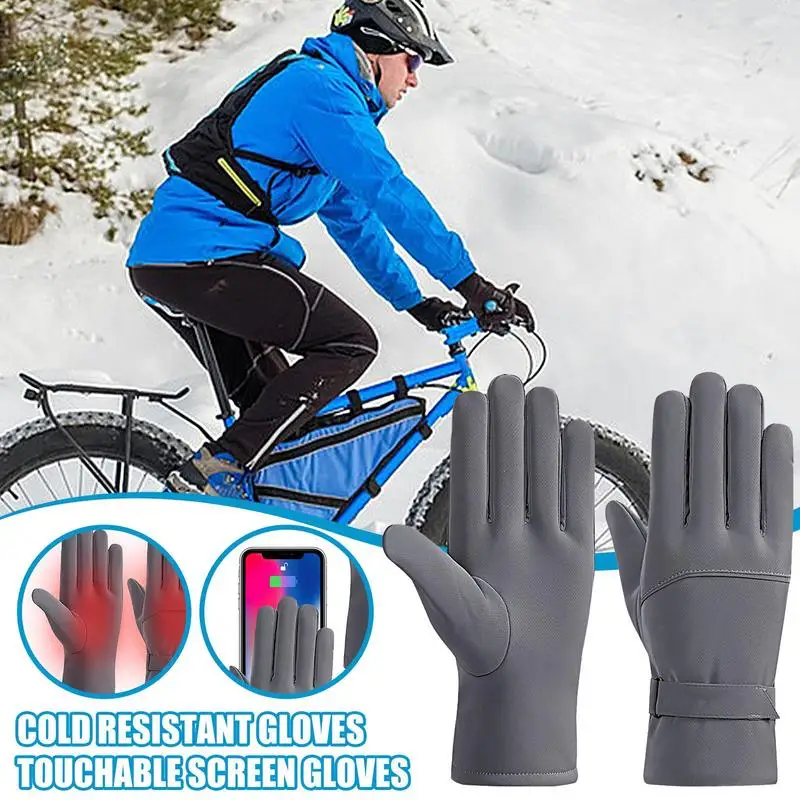 Winter Cycling Gloves 1 Pair Full Finger Winter Mittens Multifunctional Women Biking Gloves Running Gloves Mens Thermal Gloves