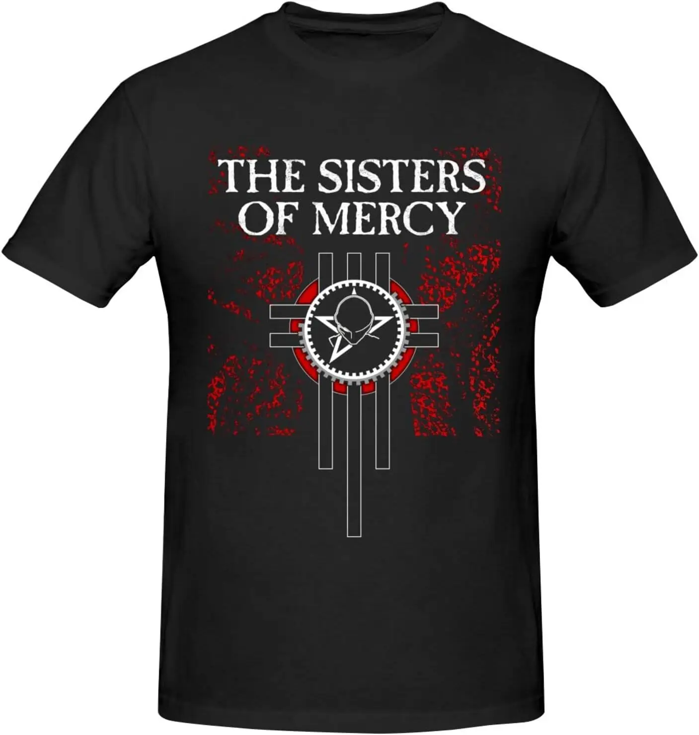 The Sisters of Mercy Shirt for Man Soft Classic Short Sleeve Crew Neck Cotton T Shirt Personalized Unisex Tees Tops Black