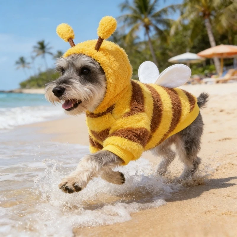Autumn Winter Bee Costume Set Warm Pet Apparel Soft Fabric Cute Design Full Outfit Cozy Wear for Small Medium Dogs Cats Adorable