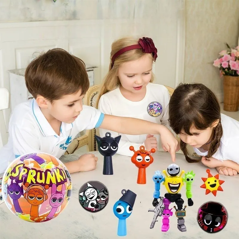 新しいスプンキアクションフィギュアおもちゃランダムブラインドボックススプンキアニメウェンダモデル人形フィギュアバッジキーホルダー付き子供向けギフト