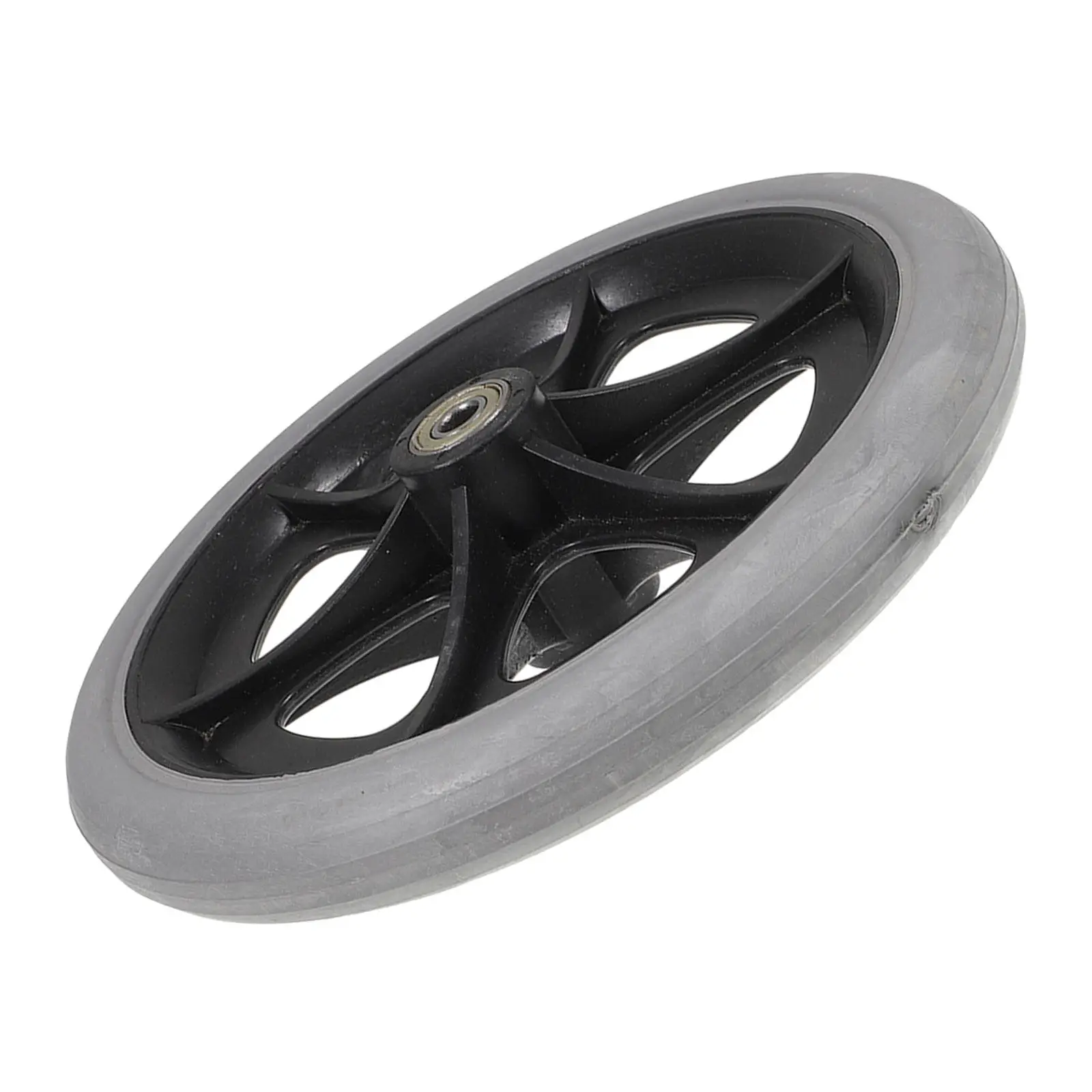 Solid Tire Wheelchair Front Wheel Replacement Heavy Duty Caster Accessory Smooth Maneuverability Quiet Performance Wheelchair