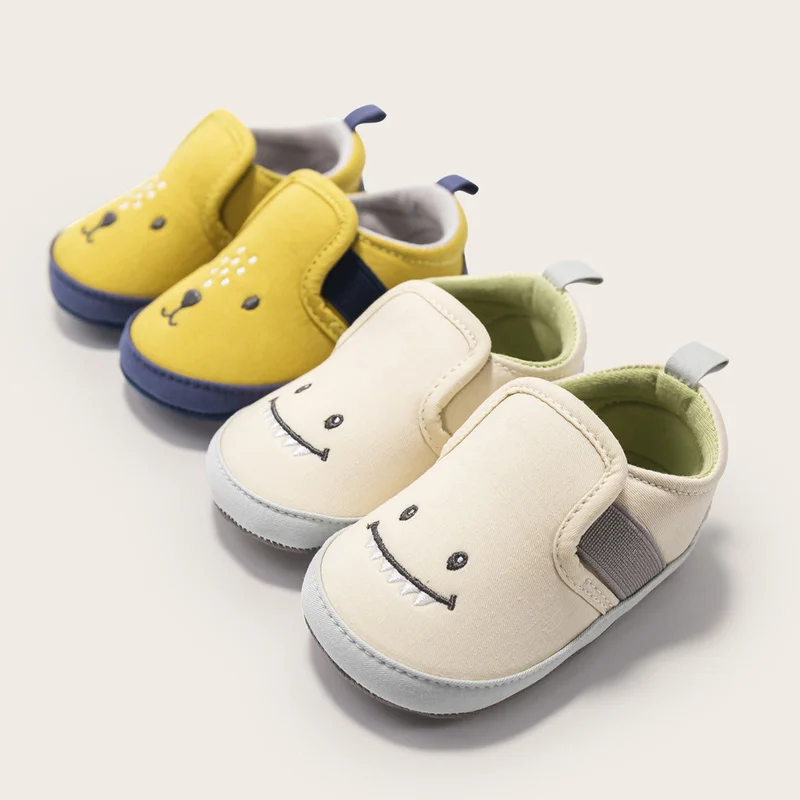 New Baby Shoes Infant Boy Girl Cotton Fabric Soft Sole Slip-on Shining Bear Newborn Toddler Crib First Walkers Moccasins Shoes