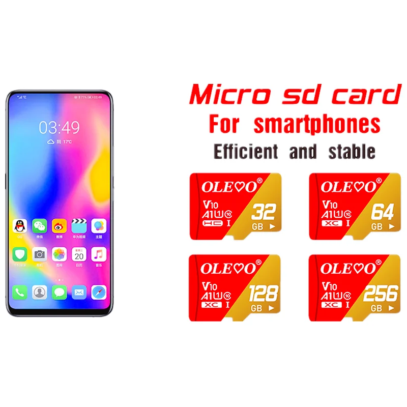 100% Original Memory Card 256GB 128GB 64GB 32GB A1 Micro TF SD Card Class 10 UHS-1 Flash Card for Samrtphone/PC