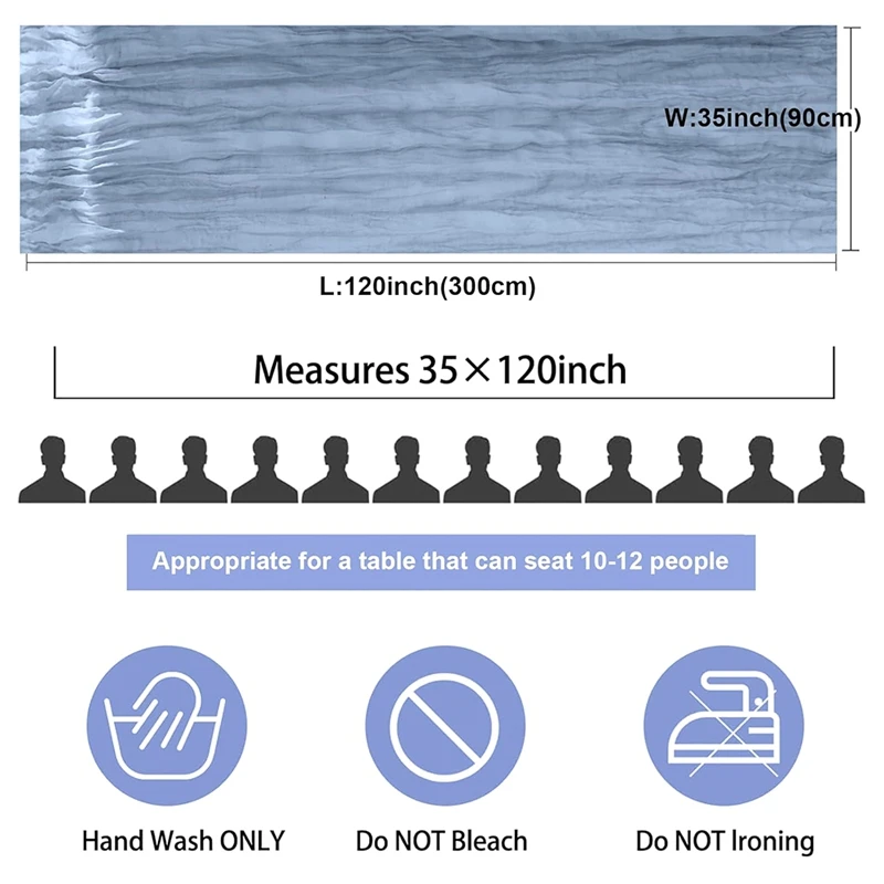 6Pack 35X120 Inches Table Runner , Cheese Cloth Table Runner For Bridal Baby Shower Wedding Birthday Decoration