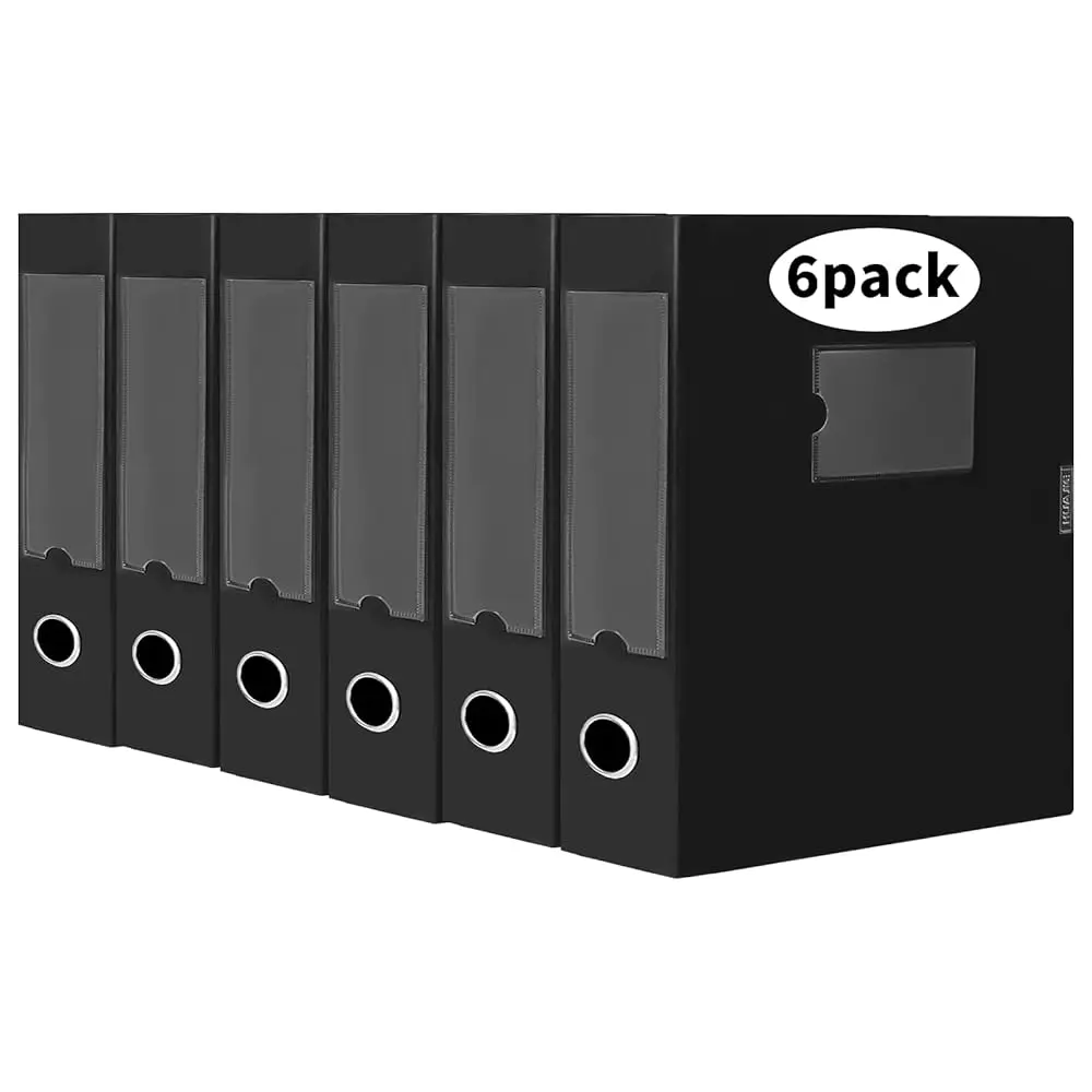 

Plastic File Box Archive Storage Case with Lid, 12.2\ × 9.4\ × 2.2\, Letter & A4 Paper, Office Document Organizer Case (Black