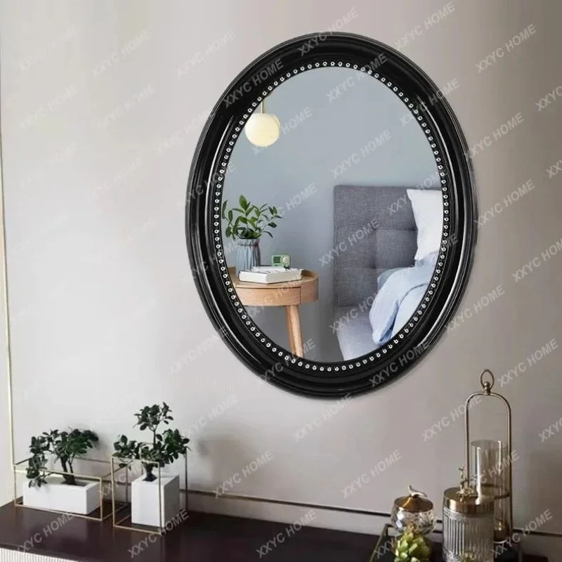 K Bathroom mirror living room wall hanging porch decorative mirror makeup dressing mirror hotel retro bathroom European