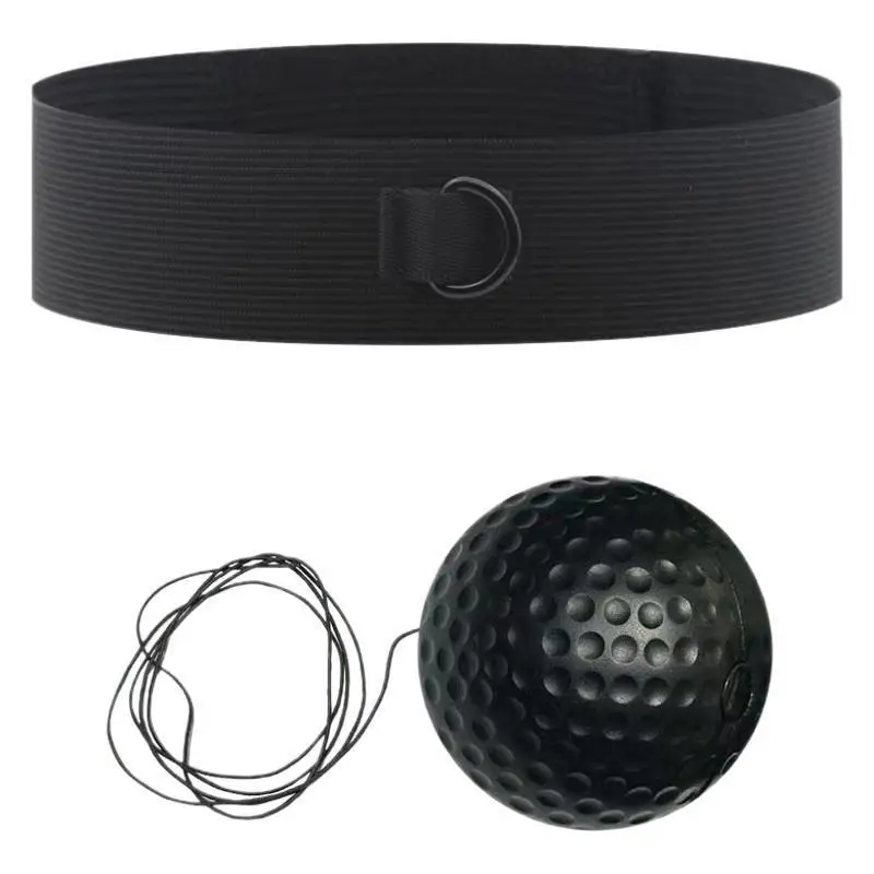 عصابة رأس مرنة وعصابة رأس كروية خفيفة سوداء على طراز كرة سرعة الملاكمة لكرات رد الفعل الرياضية للأطفال البالغين