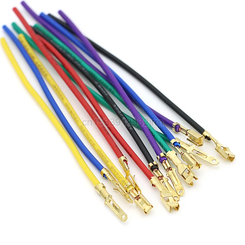 

10Pcs 2.8mm Male Female Spade Connector Automotive Crimp Terminal With 10cm Wire Brass Auto Splice Wire Terminals DJ611/621-E2.8