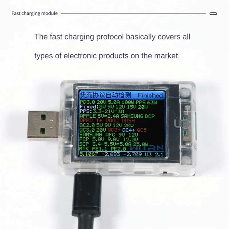 ABMF-200W 데스크탑 Chager 1.14In IPS 스크린 24V DC 55X25mm USB Type-C PD100W 다이버터 변환기 전화 노트북 고속 충전