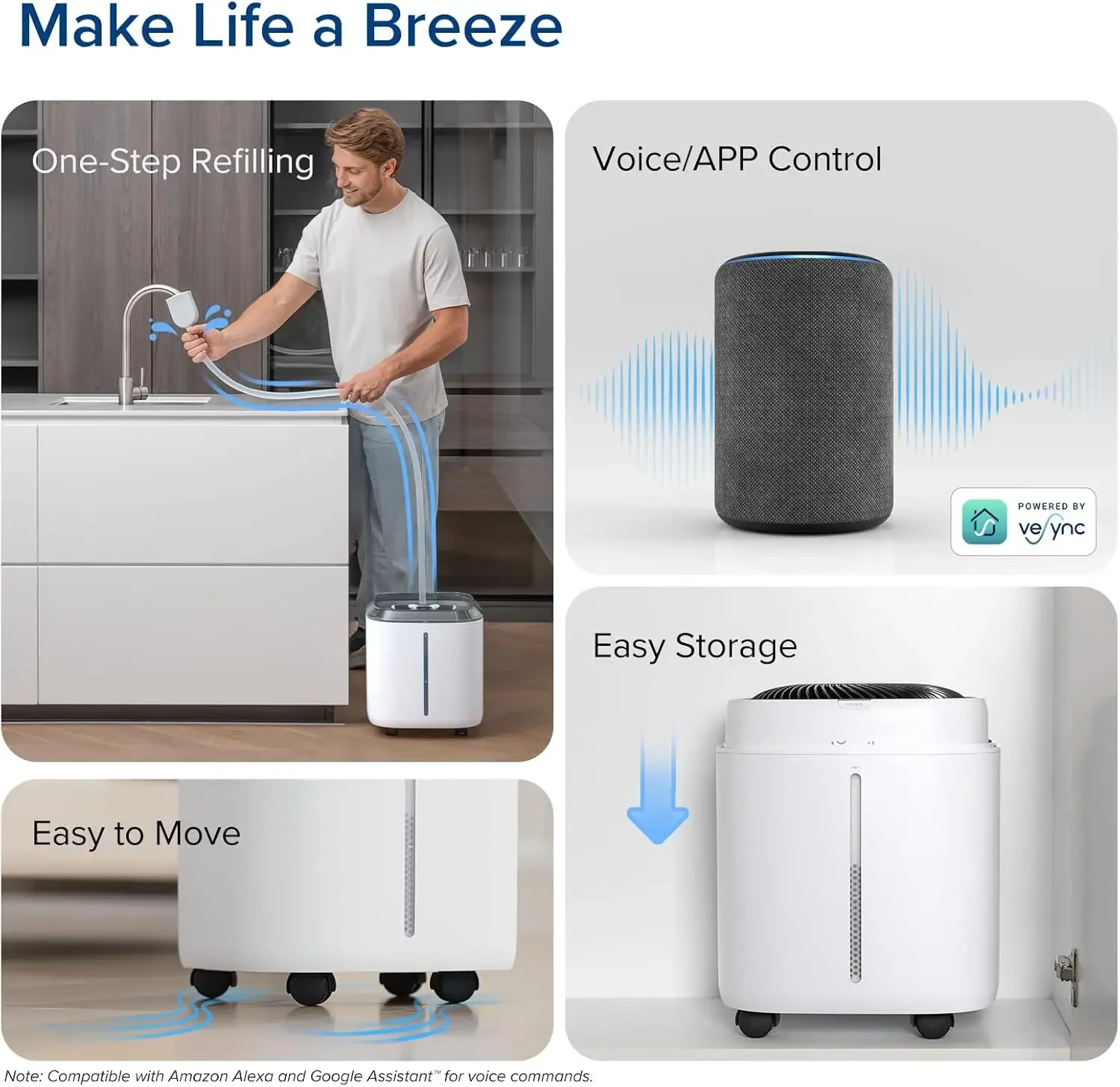 Superior 6000S Smart Evaporative Humidifiers for Home Whole House up to 3000ft², 6 Gal, Last 72-Hour, Premium Filter, Dry Mode,