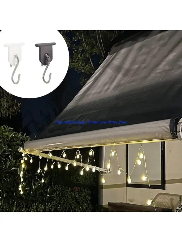 H7BD Universal Campers Hook For Awnings And Tarps Reinforced Clamp With 360 Degree Rotation Secure Locking System