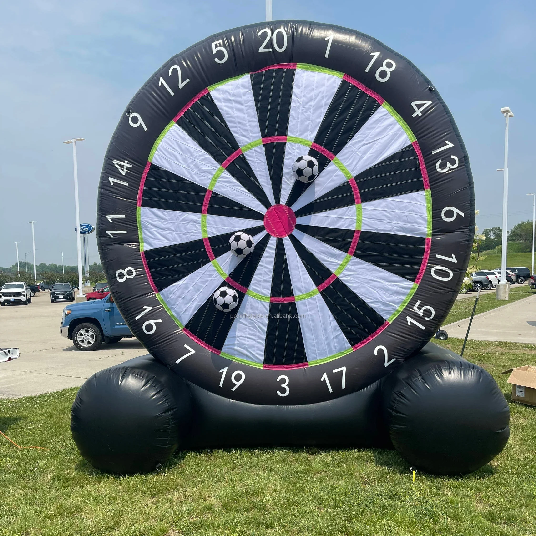 Hot sale inflatable football dart board inflatable soccer dart vel ro target dart outdoor sport game for sale