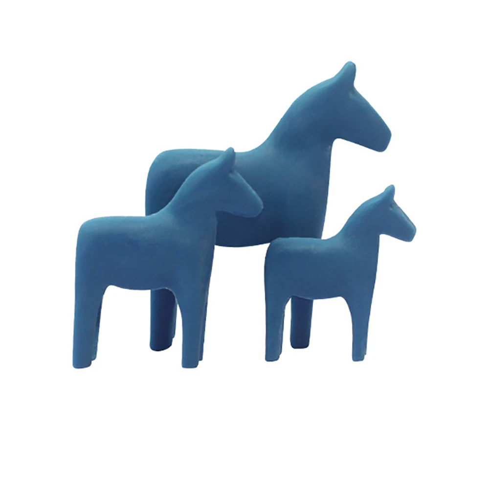 3Pcs 1/12 Dollhouse Accessories Miniature Resin Horse Set Mini Animal Model Doll House Decoration OB11