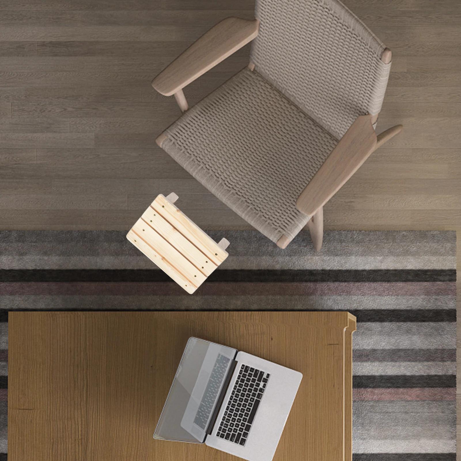 

Wooden Foot Stool Under Desk Rest Slanted Office Footrest Ergonomic Practical Storage Home Outdoor Furniture