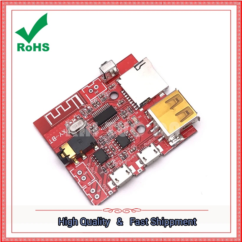 Módulo de decodificação mp3 compatível com bluetooth, placa receptora de áudio, amplificador de alto-falante de carro sem perdas, módulo de placa de circuito 4.1 modificado