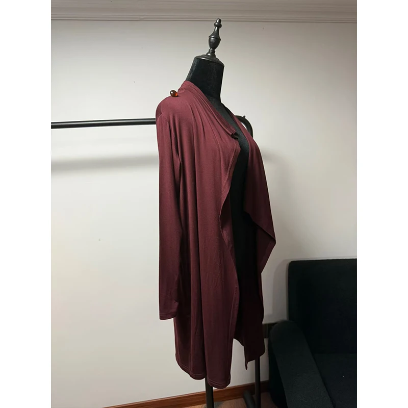 Adult Latin Dance Cardigan Women Autumn Winter Dance Clothes Long Sleeves Coat Loose Practice Wear Rumba Ballroom Dance Tops
