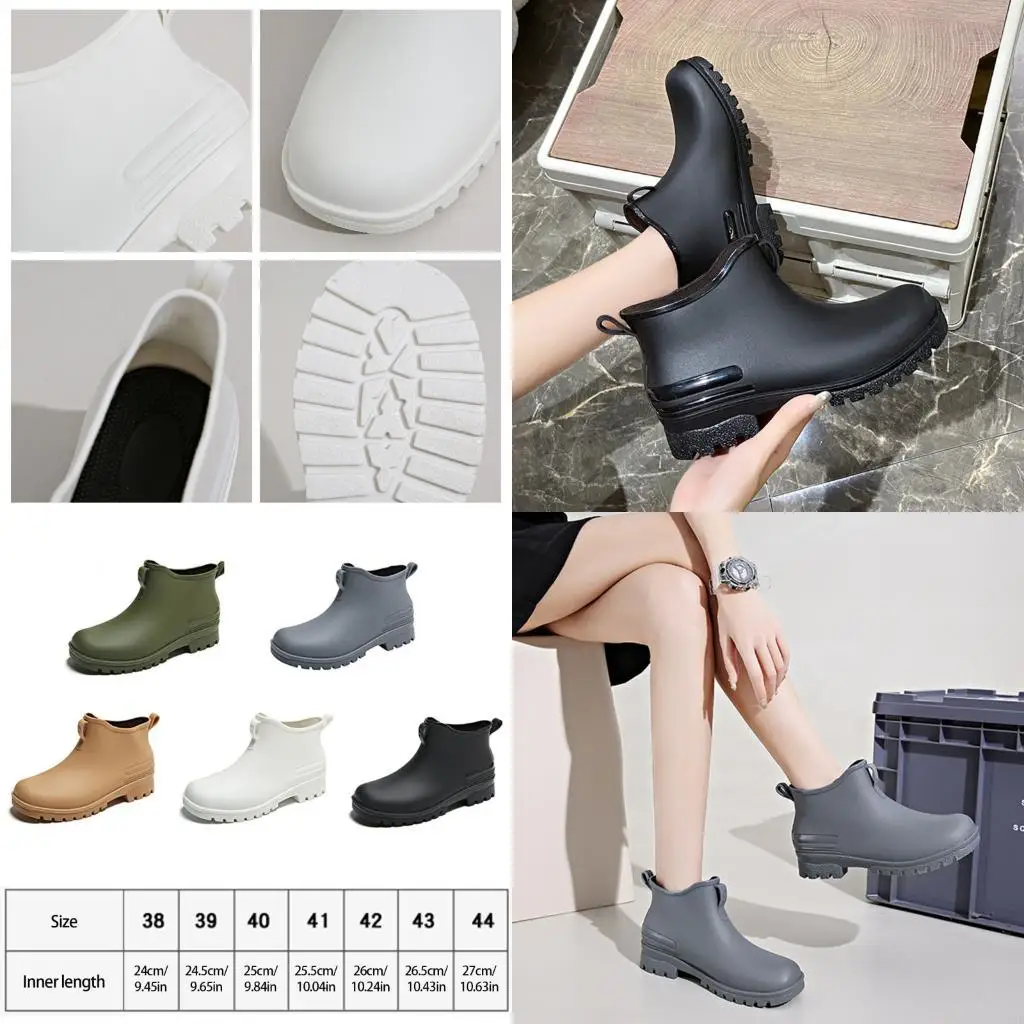 

Дышащие лодыжки дождевые ботинки модные рыбацкие дождевые туфли Antipl Slip Water Boot Мужчины Удобные короткие туфли w89f