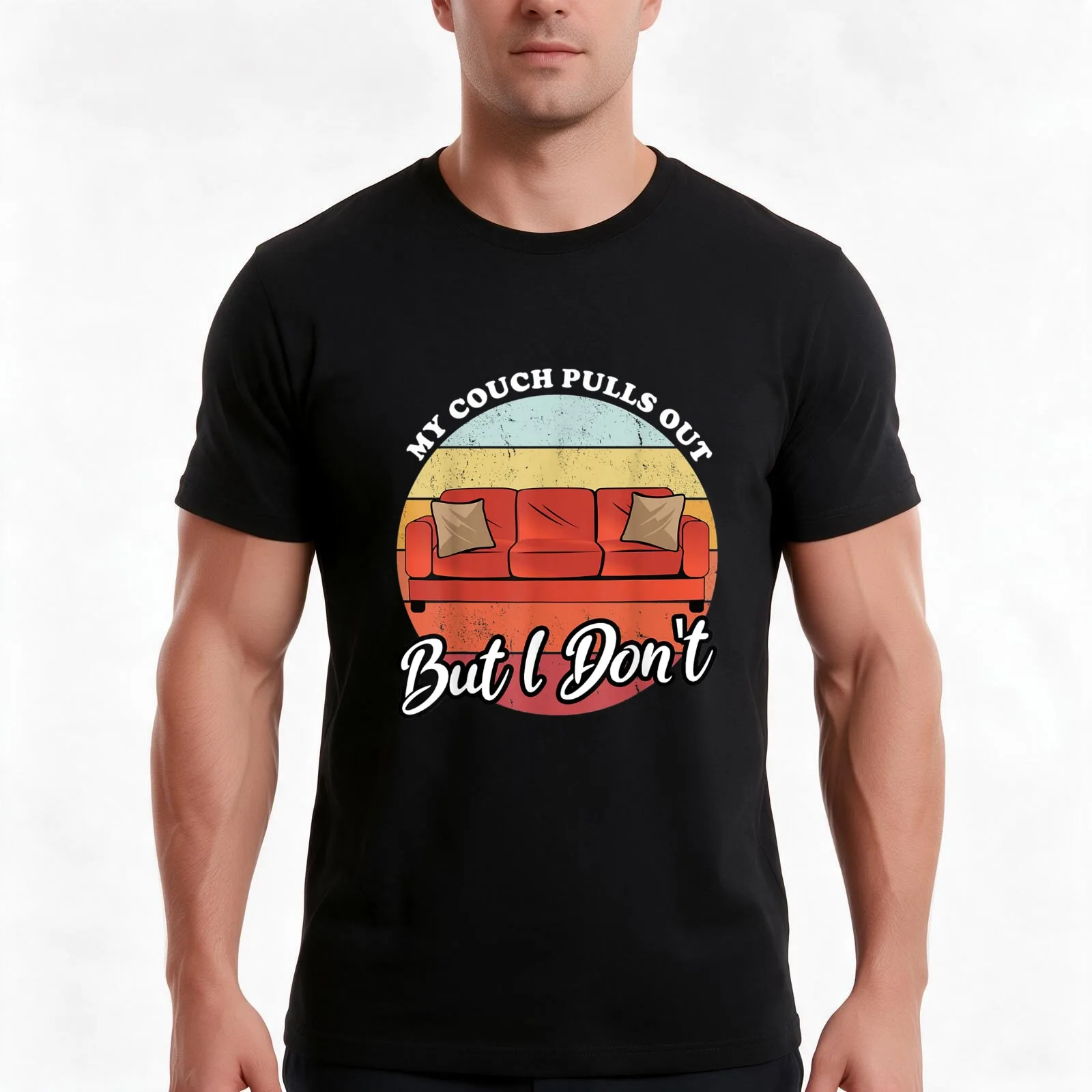 My Couch Pulls Out But I Don't Tee Hoodie T-Shirt, Summer Casual Cotton Tee, Oversized Streetwear Tops, Vintage Graphic Print