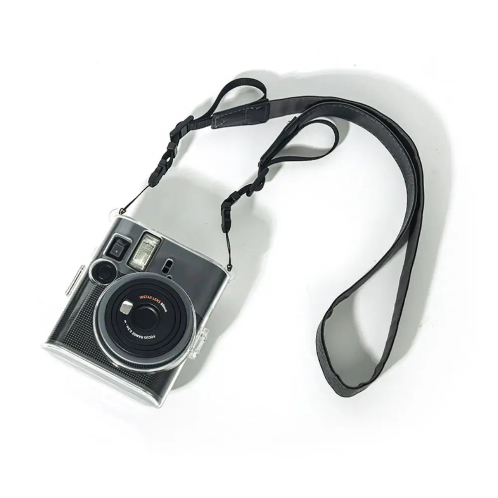 غطاء كاميرا فوري شفاف كريستالي مع حزام كتف وغطاء حماية مضاد للخدش لكاميرا Fujifilm Instax Mini 41