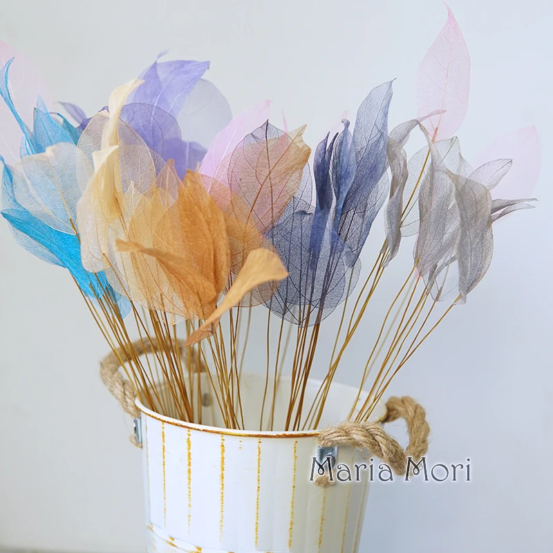 Heimdekoration, Lucency-Blätter, natürliche Blattader, unsterbliche künstliche Blumen, Hochzeit, Tischdekoration, Drahtstiel – Detail 26