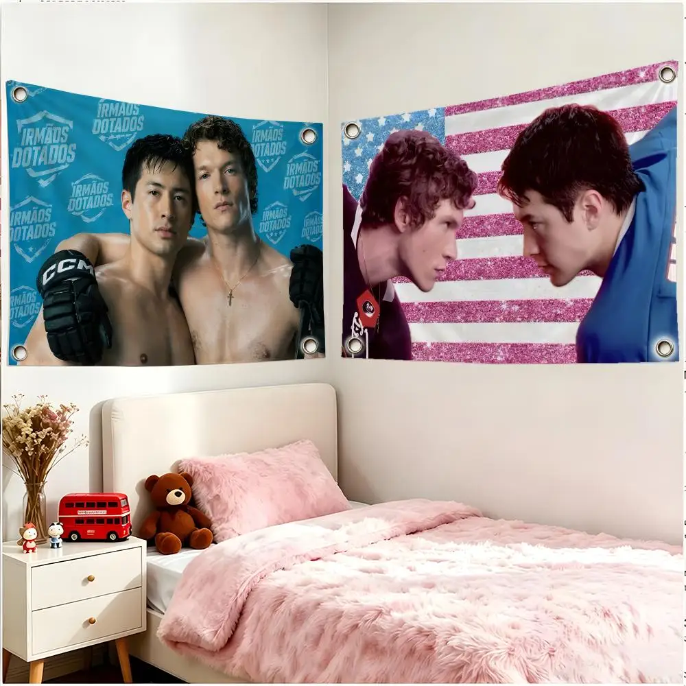 Novel Romance Heated Rivalry Flags Four Ring Borderless Art Decor Indoor Outdoor Use Simple Hang And Install