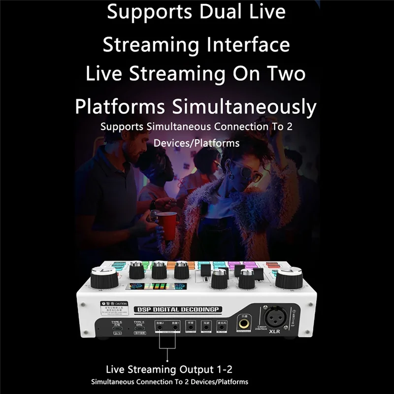 Звуковая карта GW-X7 для прямой трансляции, устройство смены голоса, DJ-микшер, эффекты для ПК, смартфона, компьютера, аудиоинтерфейс, консольная карта