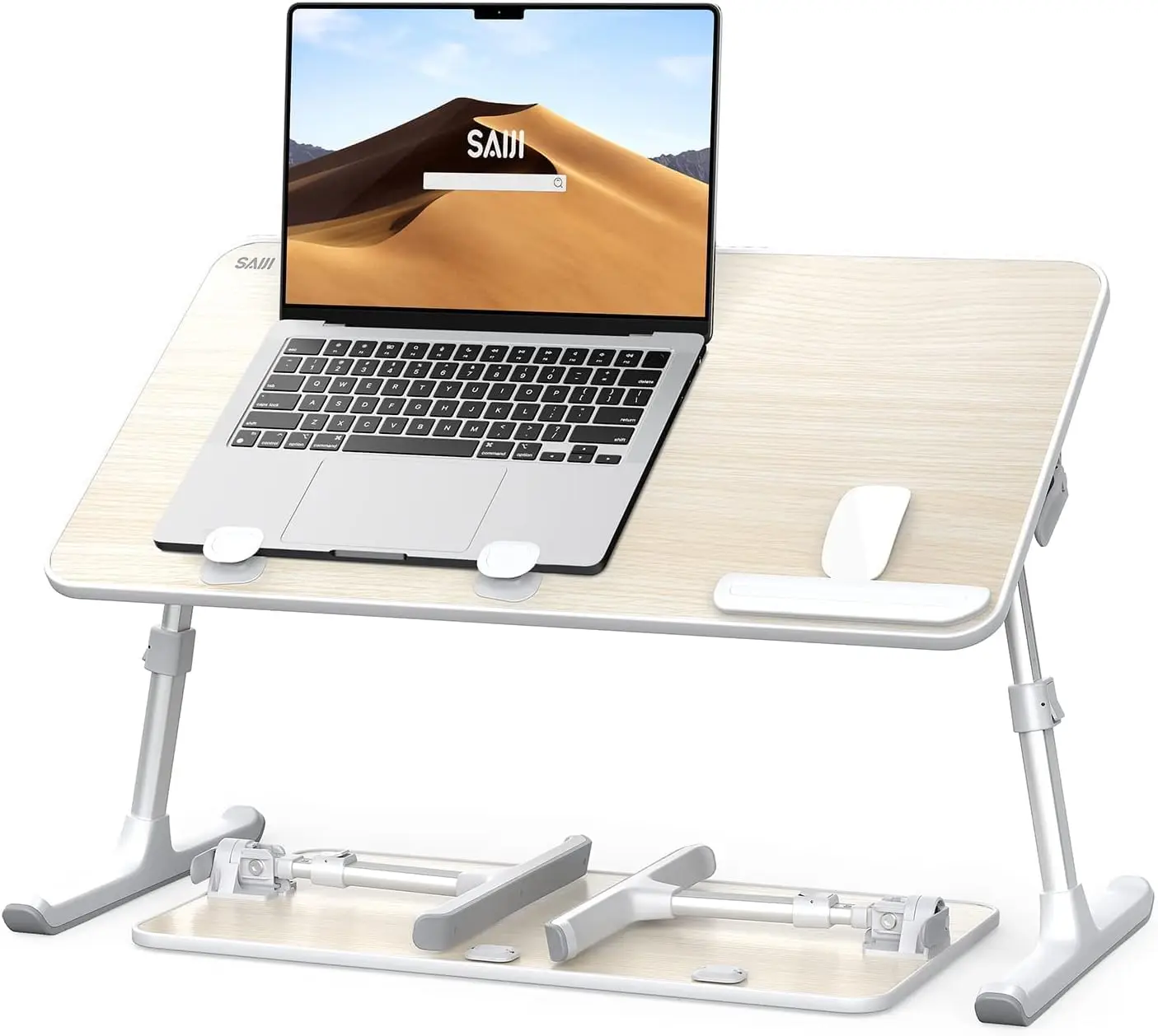 

Adjustable Foldable Laptop Desk for Bed and Sofa, Ergonomic Design with Wrist Rest and Anti-Slip Features