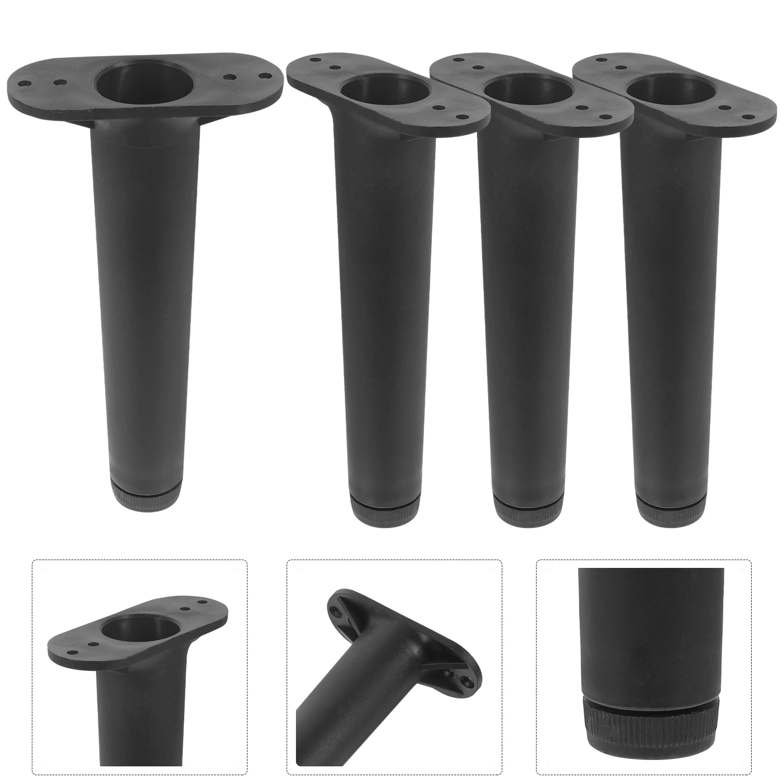 4 Pcs Bedliner Adjustable Frame Support Couches Stand Legs Replacement Metal Center Black Plastic Steel Frames