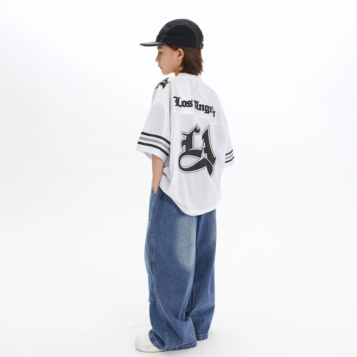 Jazzdans Praktijk Outfits Voor Jongens Top Jeans Hiphop Pak Kinderen Street Dance Prestaties Kostuums Dans Team Slijtage DN21014